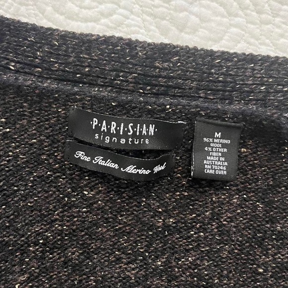 Vintage merino wool grey cardigan, Parisian Signature, size M - Picture 6 of 6